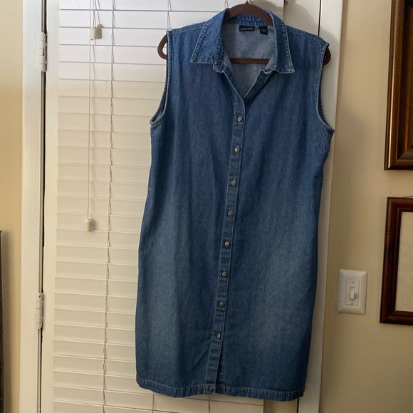 Chicos Sleevless Denim Dress Size 3 - Picture 1 of 5